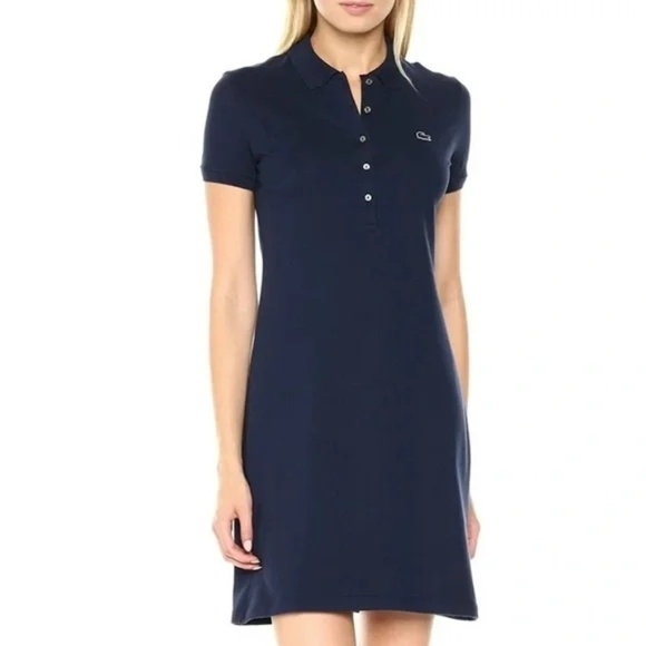 Lacoste women's pique polo mini dress Size Large Euro size 42 - Picture 8 of 9